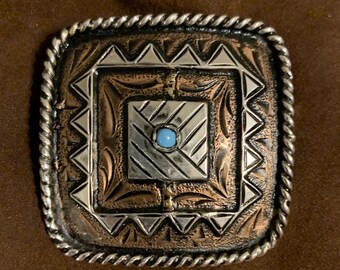 Tribal Design Natural Turquoise and Copper Wildrag Slide