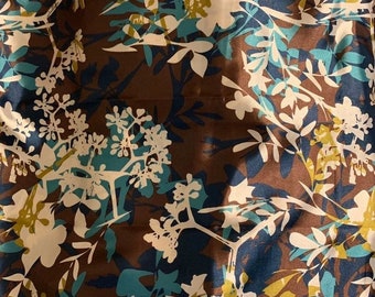 Brown floral print wild rag