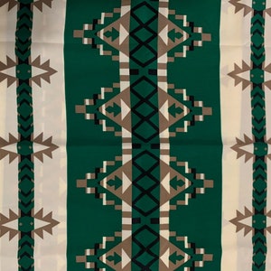 Aztec Print Wildrag in Dark Green, Black, Cocoa and Cream