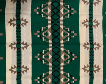 Aztec Print Wildrag in Dark Green, Black, Cocoa and Cream