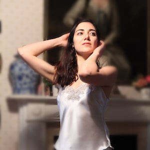 White silk discount vest top uk