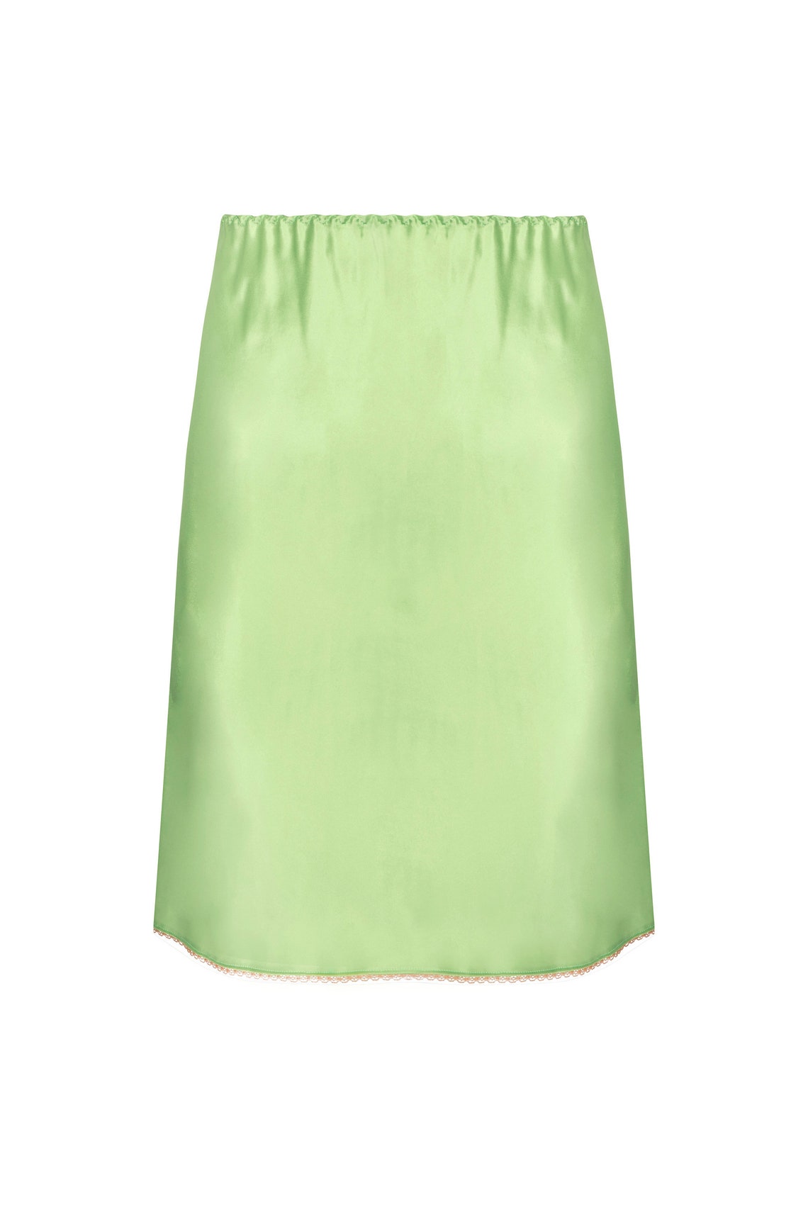 Pale Green Half Slip, Green Silk Slip Skirt, Silk Slip, Green Petticote