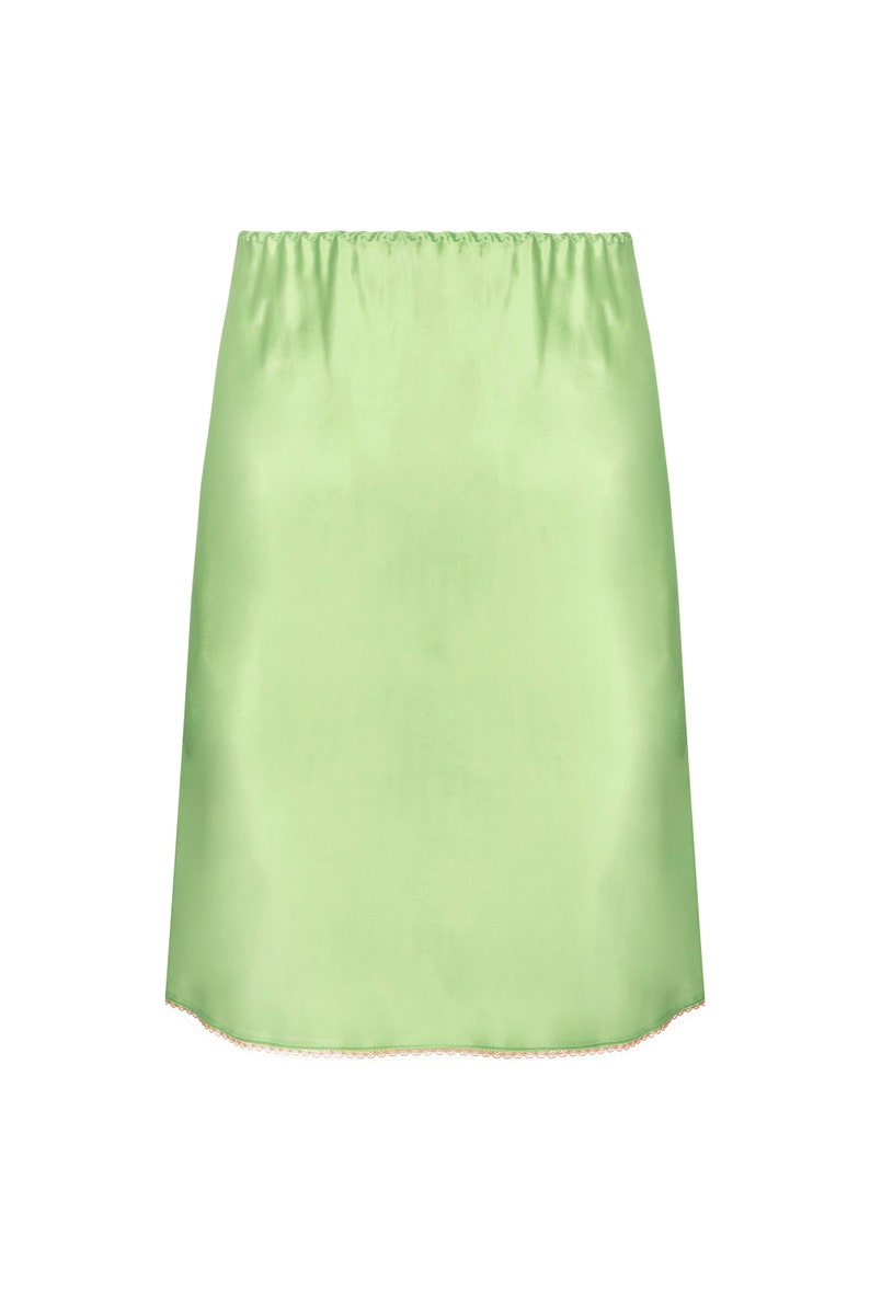 Pale Green Half Slip, Green Silk Slip Skirt, Silk Slip, Green Petticote