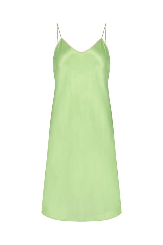 Emerald Green Silk Short Slip, Silk Slip, Green Nightgown, Emerald Silk, Silk Lingerie, Silk and Lace Slip, Bias Cut Nightdress