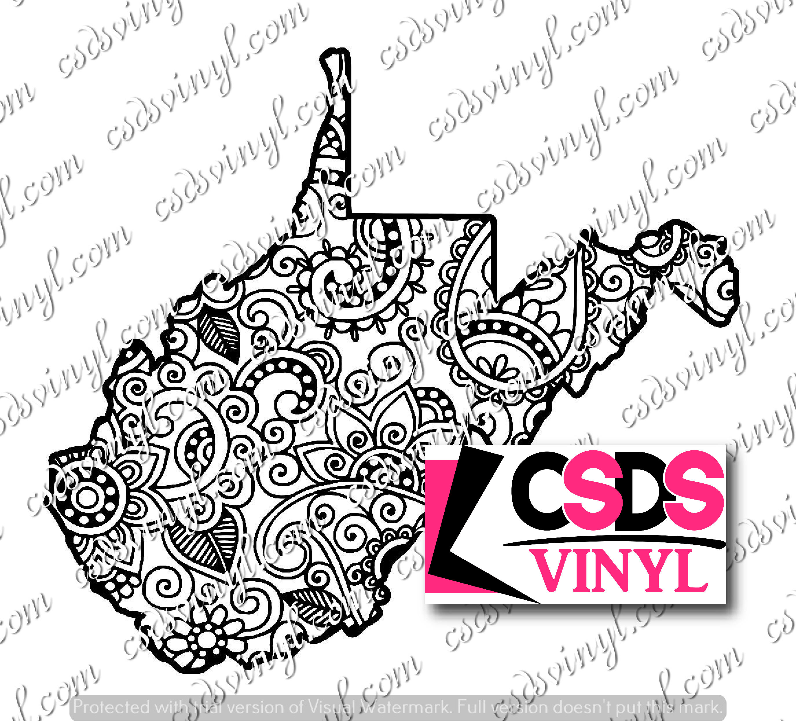 Paisley West Virginia Cut File Studio File Svg File Png Etsy