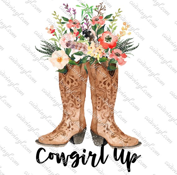 cowboy boots with flowers