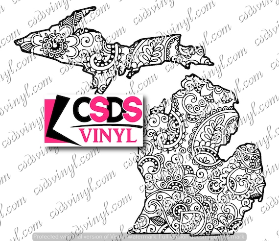 Download Paisley Michigan Cut File Studio File SVG File PNG File | Etsy