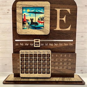Vintage wooden perpetual calendar - Etsy 日本