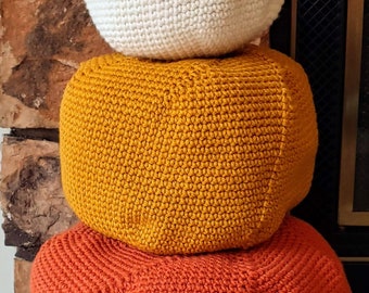 Crochet PATTERN: Stacked Fall Autumn Ombre Home Decor Pumpkins