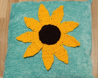 Crochet PATTERN: Sunflower Summer Fall Autumn Applique for Clothing or Decor