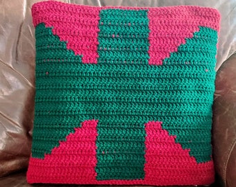 Crochet PATTERN: Present Gift Holiday Pillow Cover