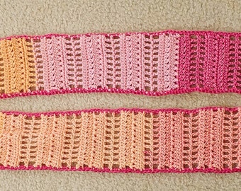 Crochet PATTERN: Tic-Tac-Toe Spring Light Scarf