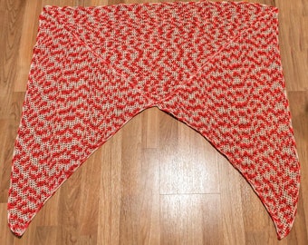 Crochet PATTERN: Oops Wrap Three Quarters 3/4 Triangles Mesh Shawl