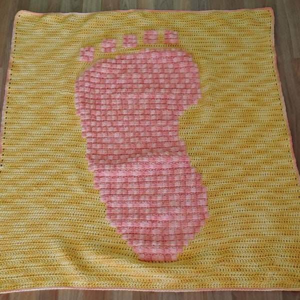 Footprint Baby Blanket Etsy