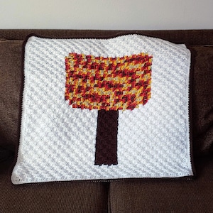 Crochet PATTERN: Autumn Tree  Fall Leaves Baby Blanket Corner to Corner (C2C) Graphgan