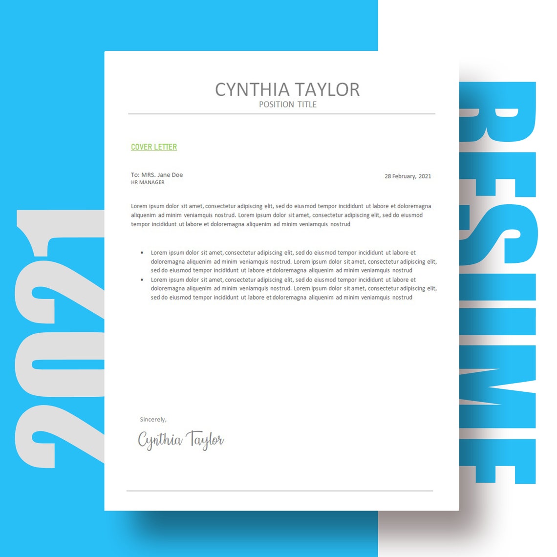 resume-template-cv-template-word-resume-cover-letter-etsy