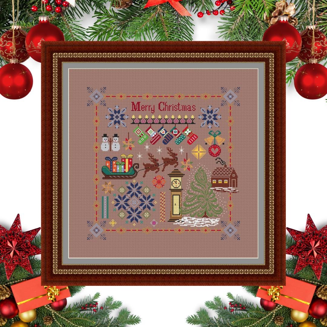 Christmas Sampler Cross Stitch Pattern PDF – Scandinavian Holiday ...