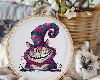 Cute Fairy Cat Cross Stitch Chart - Unique Design for Crafters of All Levels digital PDF Saga, modern embroidery scheme, magical fantasy cat