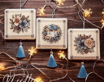 Christmas Glow Cross Stitch Patterns: Bead Embroidery (PDF, Saga)