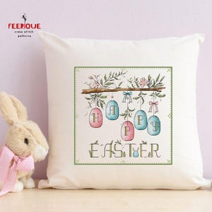 Easter Cross Stitch Pattern - Happy Easter Design. Digital Dowload PDF ...