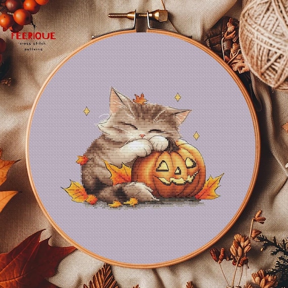 Juego De 2 Paños De Cocina De Microfibra - 42 X 65 Cm, Diseños De Calabazas, Lunares Y Gatos