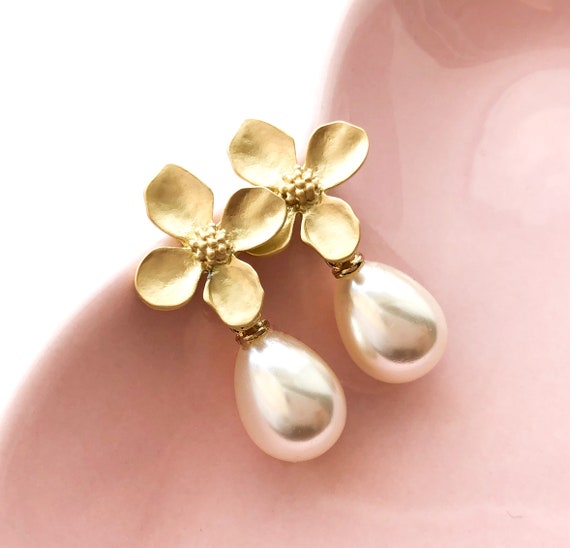 Gold plated earrings Lotus Flower Stud