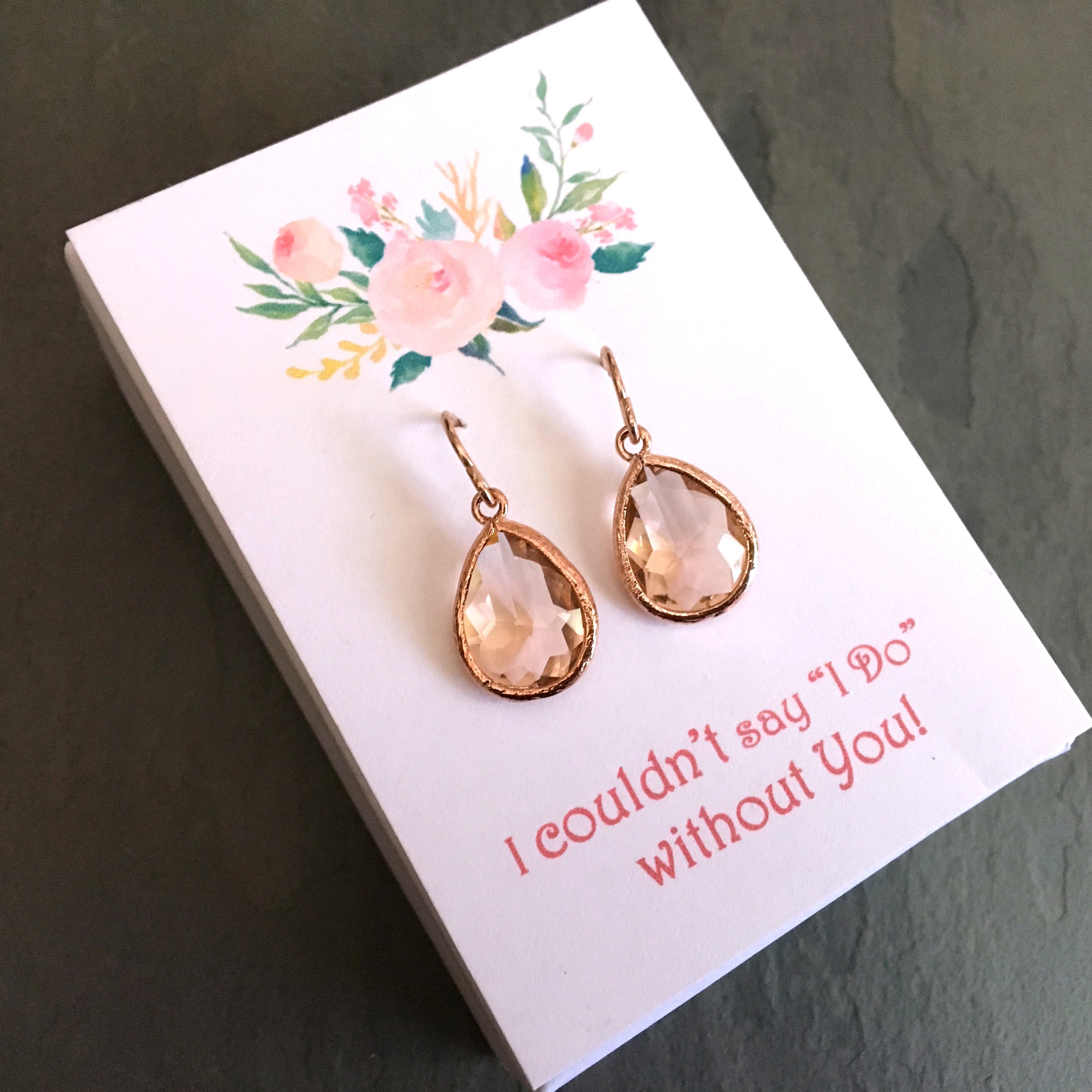 Blush Pink Earrings Pink Bridesmaids Earrings Bridesmaids Etsy