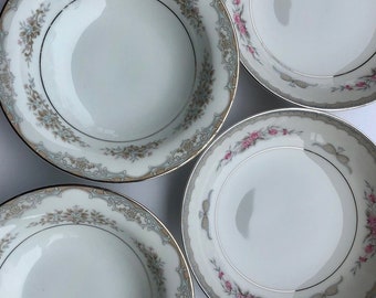 Mismatched China Set of 4 Dessert Bowls / Fruit Bowls