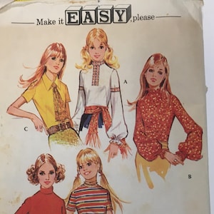 1970&#39;s Vintage McCalls 2944 Sewing Pattern Retro blouse pattern with 5 different styles / How to Sew /  Make it Easy pattern