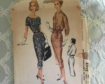 1950s dress pattern / McCall's 4392 / 50s wiggle dress / 1950s sewing pattern