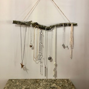 Driftwood Jewelry Organizer or Key holderBoho Decor Perfect eclectic look for a beach house or Farmhouse decor