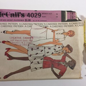 Vintage 1970s McCall’s sewing pattern 4029 misses dress and jacket Complete Pattern and instructions