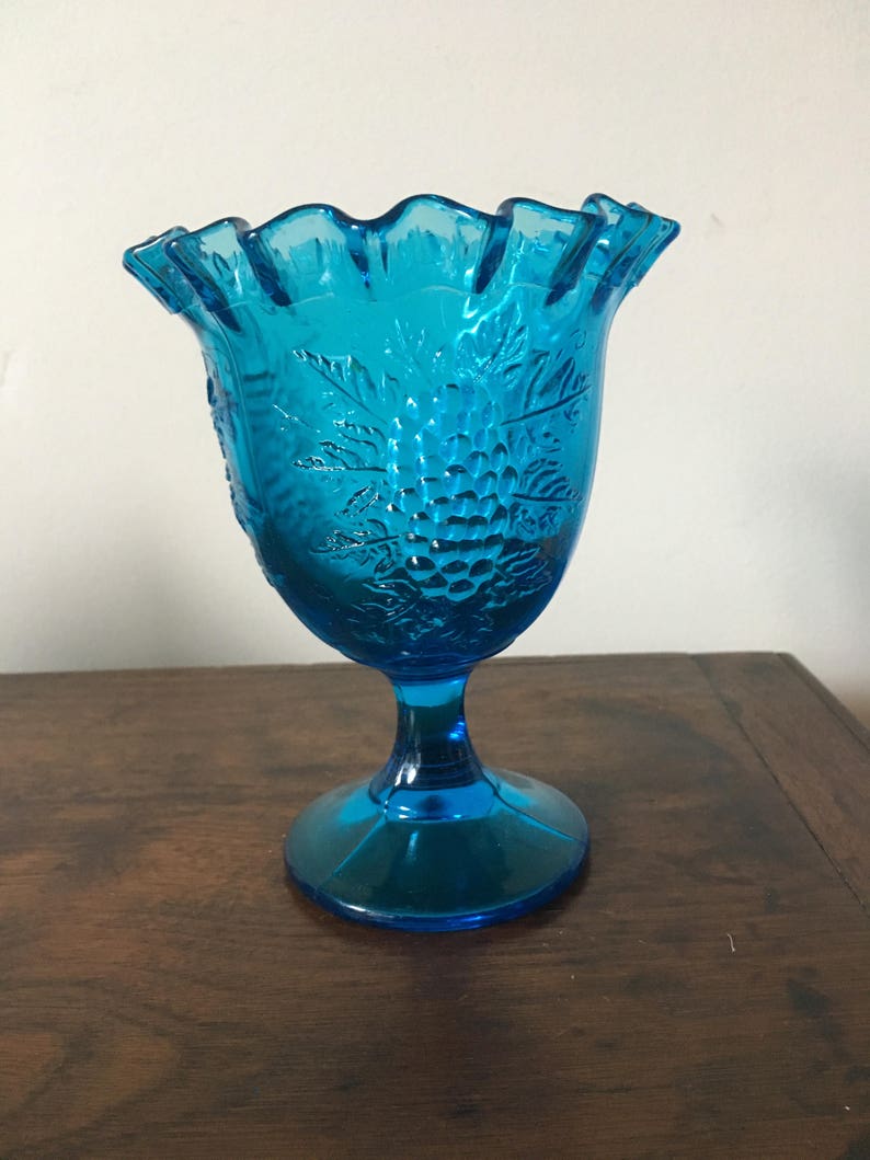 Vintage Cobalt Blue Depression Glass Candy Dish / Goblet / Etsy