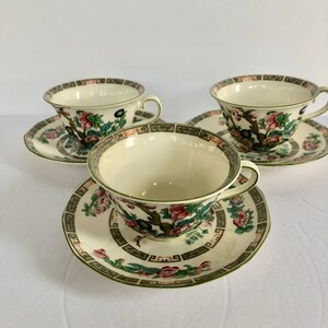 Myott, Son and Co Made in England Art Deco Cup and and Saucers in Indian Tree pattern image 9