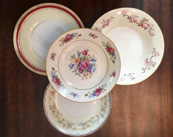 Vintage Mismatched China Bowls for Easter, Thanksgiving, Christmas, Wedding, Wedding China, Bridal Luncheon- Set of 4, 4038