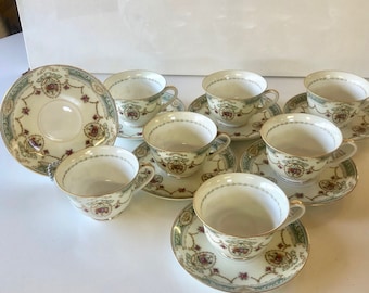 Vintage Mismatched China Tea Cup and Saucer Kings Court, pattern Margo