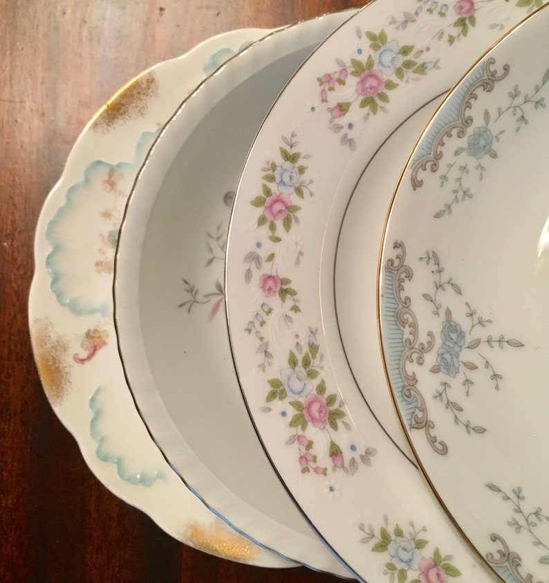Vintage Mismatched China Bowls for Easter Thanksgiving Etsy