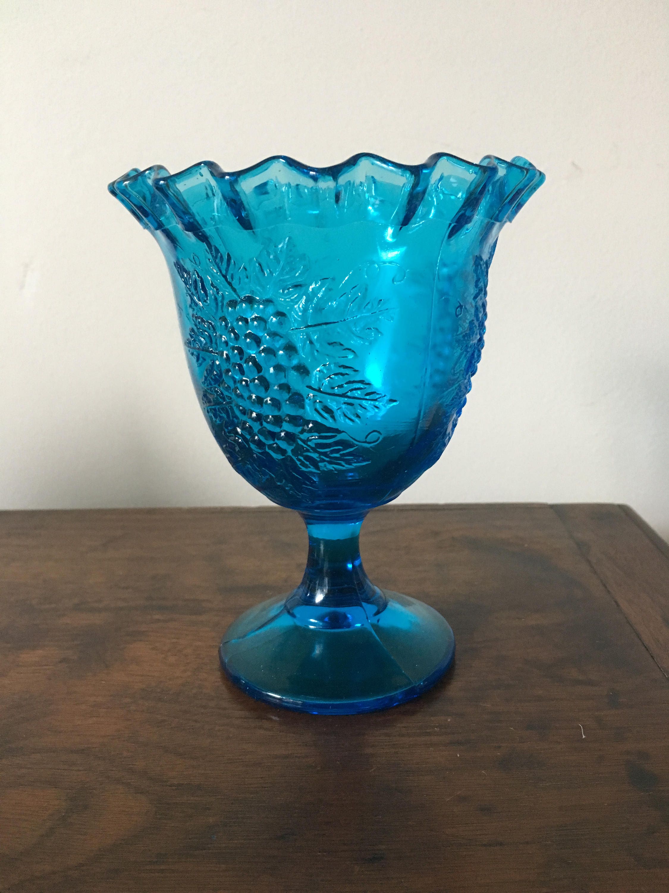 Download Vintage Cobalt Blue Depression Glass candy dish / goblet ...