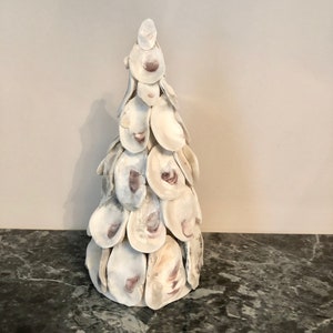 Coastal Christmas Oyster Shell Christmas Trees Individual or Set of Three image 3