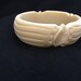 Bracelet Manchette Sculptural Art Déco En Galalithe Vert - Années 1930, Vintage Rare