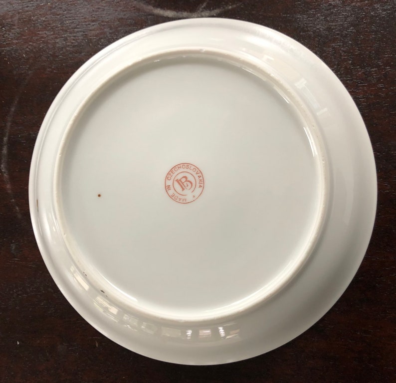 Vintage Czechoslovakia China in Deep Jewel Tones Bowls with a primary color of Blue