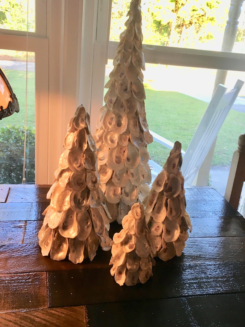 Oyster Shell Tree / Christmas Tree / Nautical Decor / Coastal Wedding / Table Decor / Table Centerpiece / Seashell Decor image 9