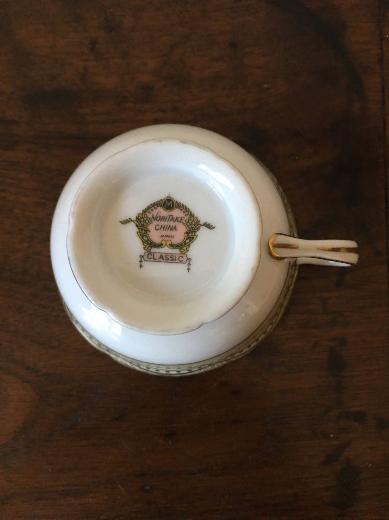 Vintage 1930s Footed Cup and Saucer Noritake Pattern Classic Tea Party Anyone? 4 in stock