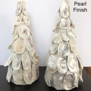 Coastal Christmas Oyster Shell Christmas Trees Individual or Set of Three image 10