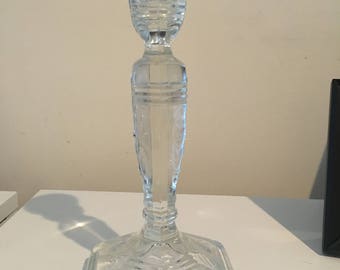 Beautiful Vintage Tall Glass Candle Holder