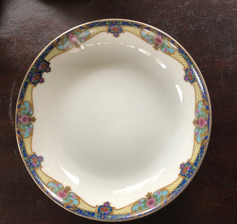 Vintage Czechoslovakia China in Deep Jewel Tones Bowls with a primary color of Blue