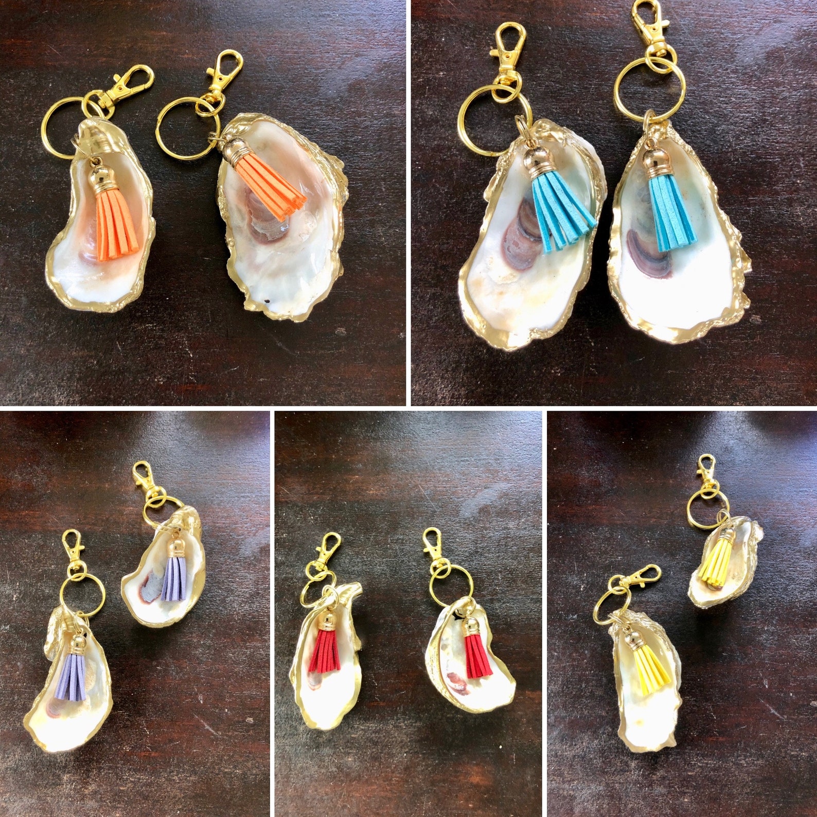 Oyster Shell Key Chain Custom Oyster Shell Key Fob Shell Etsy