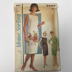 Vintage Sewing Pattern Advance 3406 Sew Easy Dress