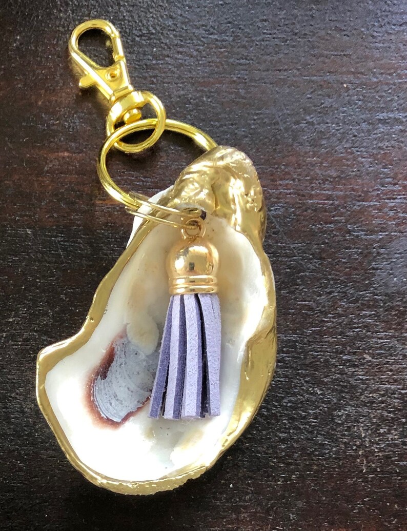 Oyster Shell Key Chain Custom Oyster Shell Key Fob Shell Etsy