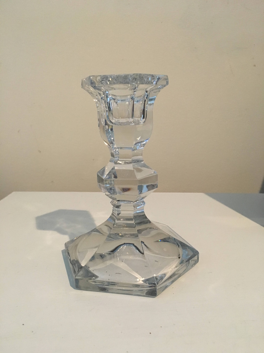 Vintage Leaded Glass Candle Holder Shabby Chic/cottage Chic Decor Etsy